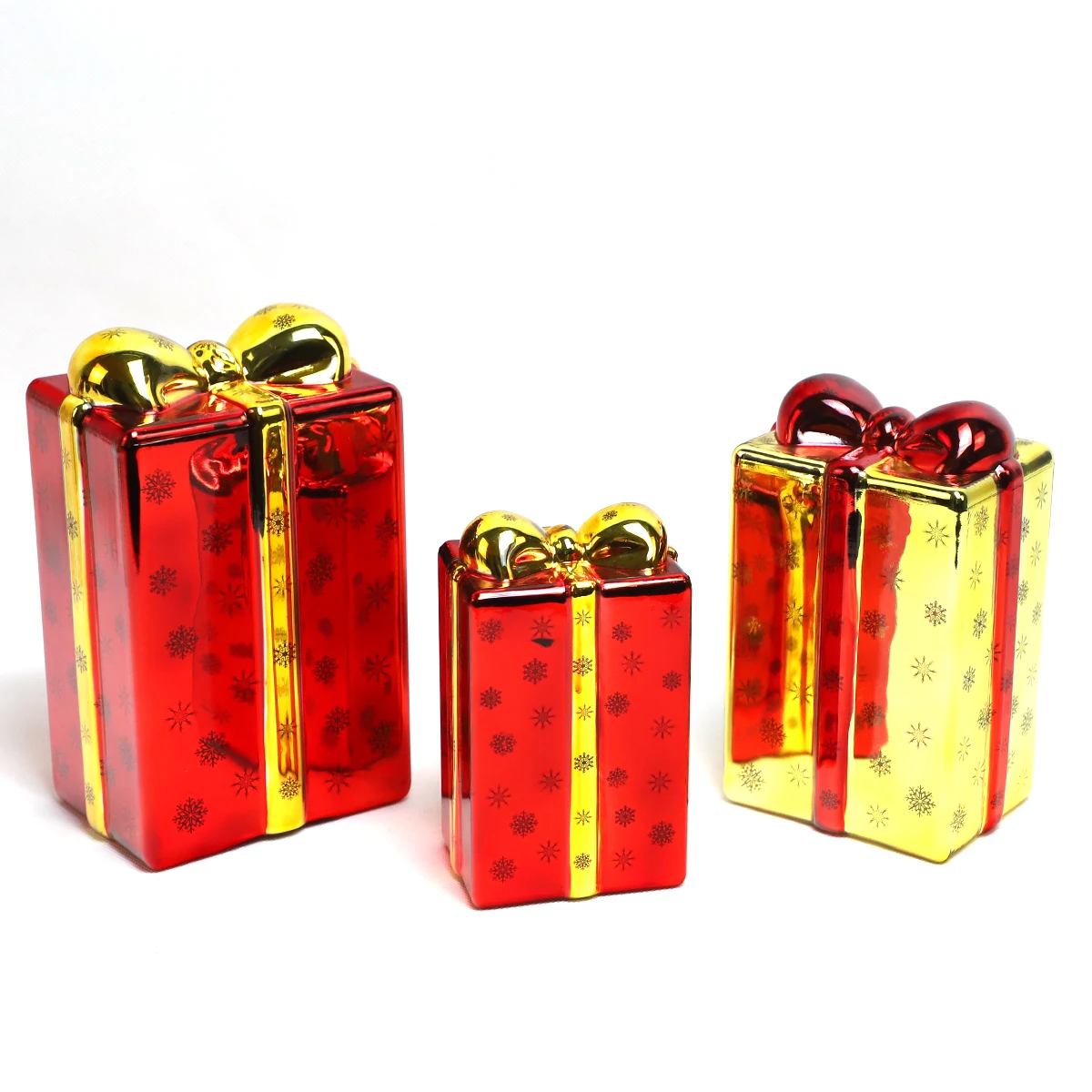 Factory Wholesale  Luxury Fancy  Glass Gift Box With LED Lights For Christmas Decoration