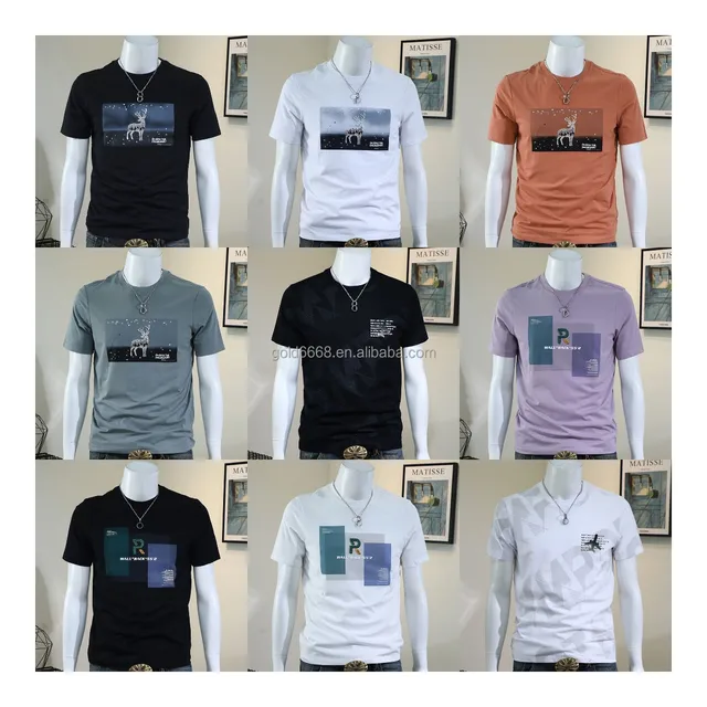 new fashion t-shirt men's fashion Loose Print T-shirt Cheap Casual Sports t-shirt Factory price