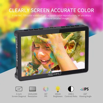FEELWORLD F5 Pro V4 6" IPS Touch Screen Camera Monitor for DSLR  FHD 450cd/m² Brightness Factory Direct with Custom Logo detail image