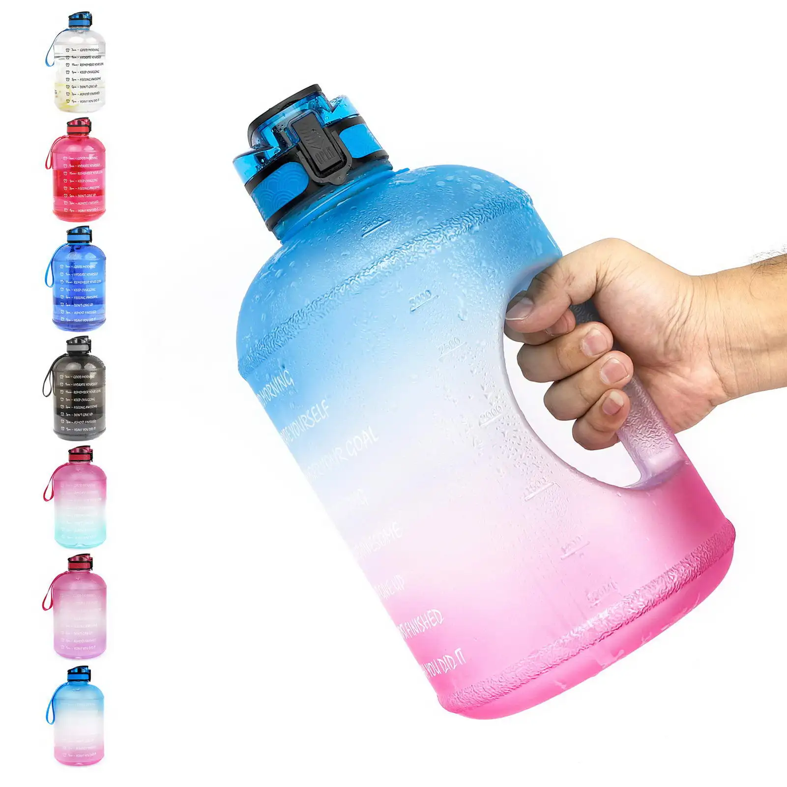 Multiple Sizes Leakproof Flip Top Motivational Water Bottle, Fitness Gym  Water Jug Wide Mouth One 3L Water Bottle with Silicoe Straw - China Water  Bottles and Sports Water Bottle price