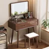 Black walnut makeup mirror