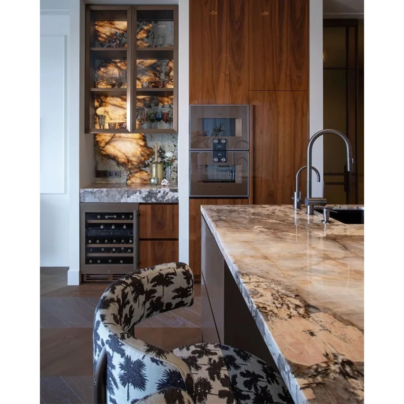 product luxury modern brazilian pandora quartzite kitchen countertops vanity tops table tops natural marble translucent stone island-9