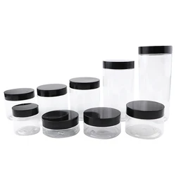 250ml Cosmetic Jar 16 Oz 50 Gram 250 Ml 200ml 12 Oz 330g Large 250ml Container Jars 200 Ml Skincare Plastic Cosmetic Jar Multiple Sizes With Lids