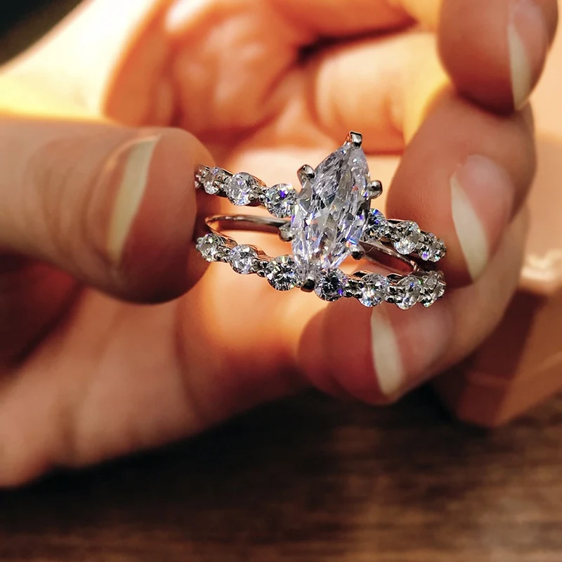 KAKODIY Classic Design Beautiful Timeless Band 925 Sterling Silver 5A Cubic Zirconia Women's Jewelry Wedding Engagement Ring detail 1