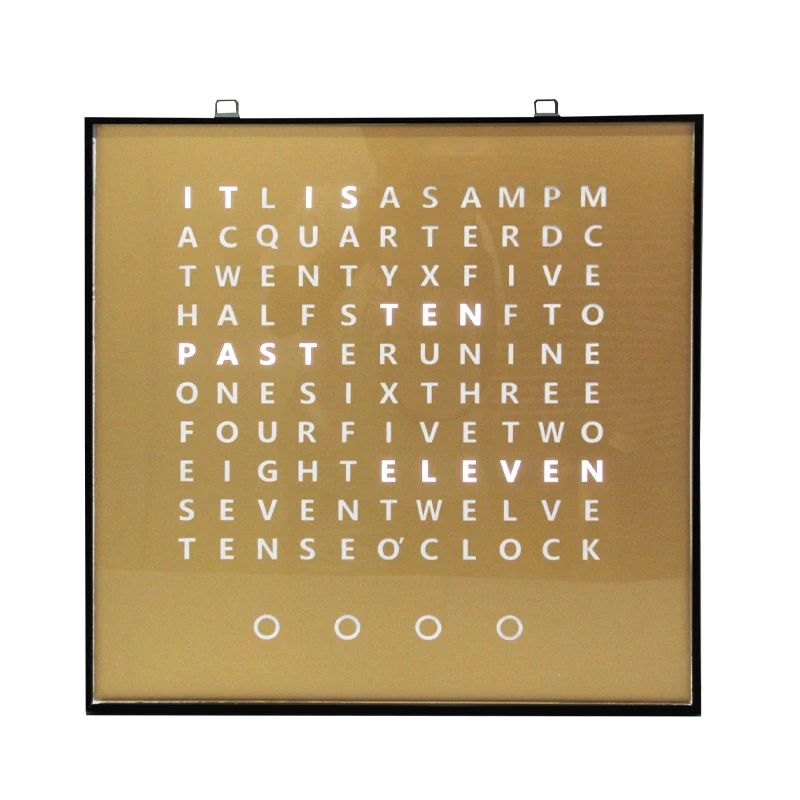 CHEETIE CP37L New Product Large Greek Text Display LED Electronic Gold Word Clock in English Version