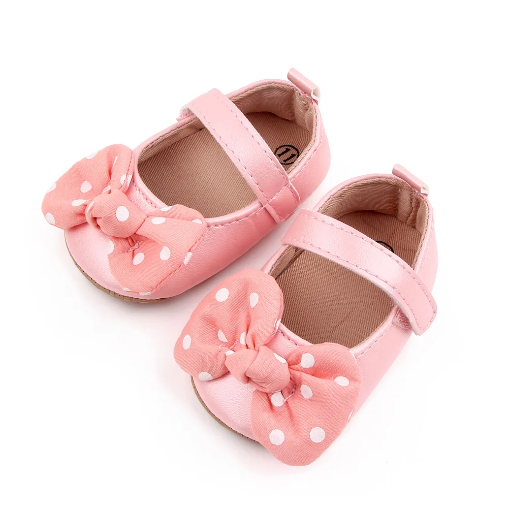 Wholesale Spring Autumn Baby Princess Shoes Girls Polka Dot Bow-knot Walking Toddler Shoes 2025 supplier