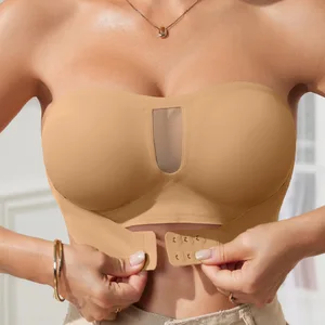 Women's Strapless Anti-Slip Invisible Thin Back Bra Beautiful Gathering Small Chest Non-Slip Wrapping Bras