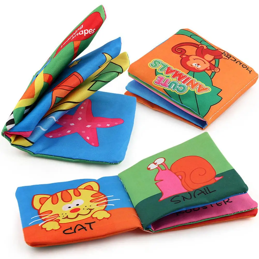 3D Soft Cloth Book Nontoxic Fabric Baby Cloth Books Early Education Toys 