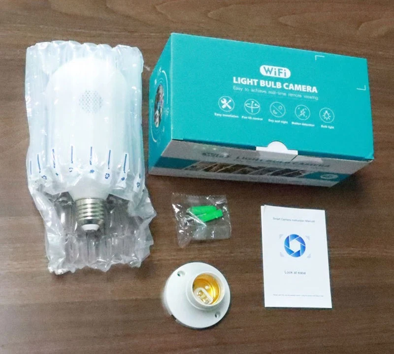 WIFI 360 Degree Home Security Ceiling Light Ip Camera Bulb Night Vision Ip Network Smart Hd Auto Mobile Tracking Bulb Camera