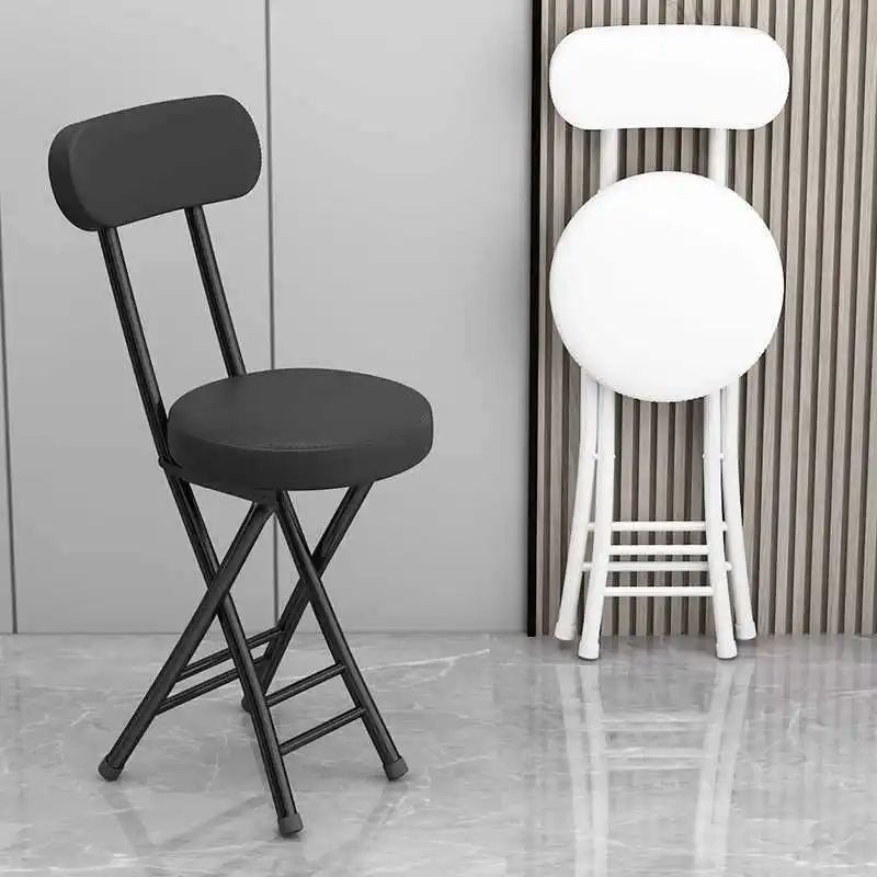 Portable Folding Stool, Heavy Duty Fold up Stool Metal Foldable Stool Collapsible Round Stool, 300 lbs Capacity for Camping