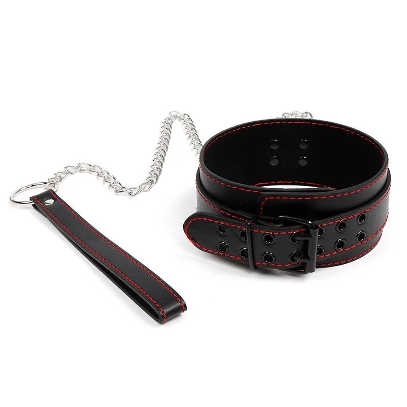 Delove Adult Game Leash PU Leather Collars Black Neck Sex Collar Toy BDSM Bondage Sex Tools Adult Sex Toys for Couples Delove Adult Game Leash PU Leather Collars Black Neck Sex Collar Toy BDSM Bondage Sex Tools Adult Sex Toys for Couples