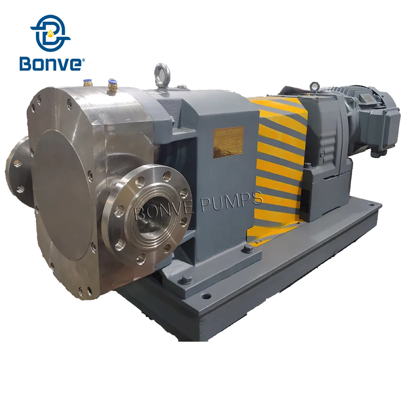 Ningbo Bonve SS316L Positive Displacement Rotary Lobe Pump for Butter Peanut Cheese Paste High Viscosity Medium Tranferred