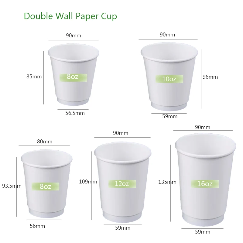 Double Wall Paper Cup Custom Logo All 8/10/12/16 oz Coffee Paper Cup ...