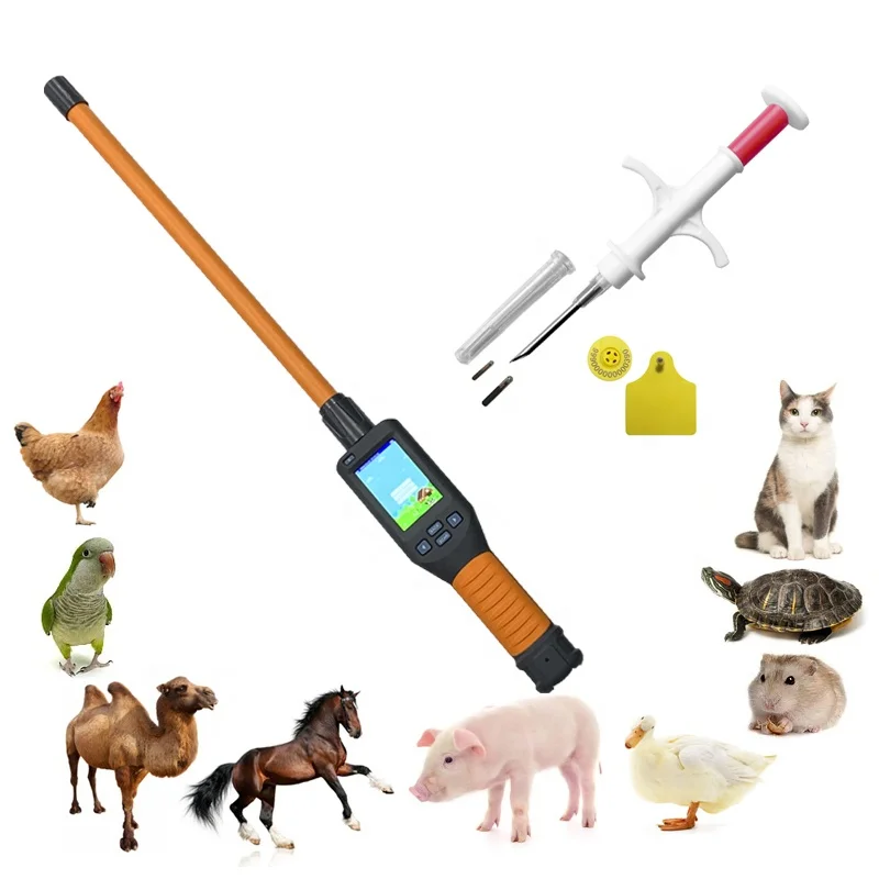 134.2khz ISO11784/5 FDX-B HDX Farm Cattle Goat Buffalo Stick Scanner Ear EID Livestock Microchip Animal RFID Tag Ear Tag Reader
