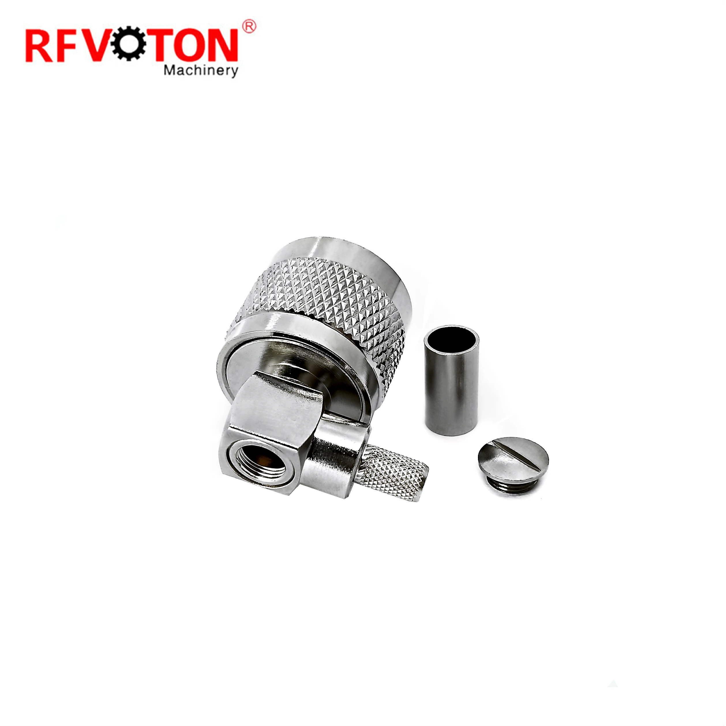 RF connector UHF type male pin RA right angle 90 degree waterproof (EZ) crimp  for RG58 LMR195 RG400 RF coaxial cable plug manufacture