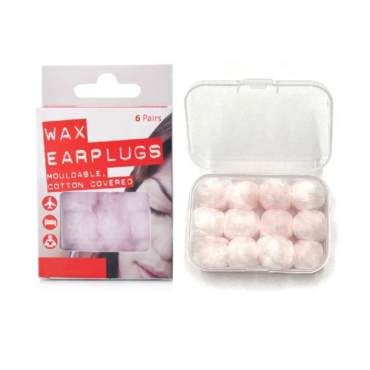 Wax Earplugs for Sleeping Soundproof Noise Cancelling Round Earplug with Plastic Box Packing Hearing Protection for Swimming