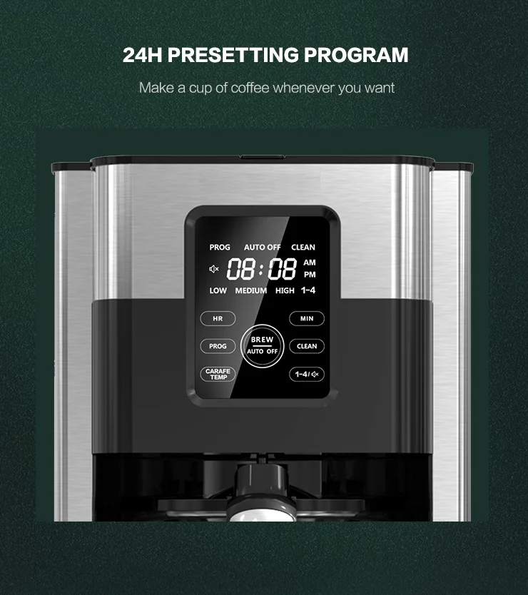 Italian Coffee Maker Stainless Steel Bean To Cup Automatically Grind