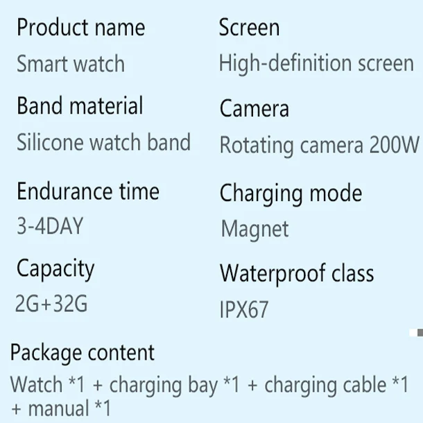 C95 2.2inch 980mAh Big Battery Android Smart Watch GPS 6+64G ROM Storage HD Camera 4G 5G SIM Card IP67 WIFI Wireless Internet