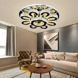 Luxury Modern Designer Custom Fancy Round Luxury Modern  Ceiling LED Living Room Lights Led Crystal  Lamp Lights