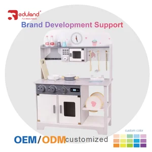 EDULAND Unisex Wooden Kitchen & Food Pretend Play Cooking Games Toy Set for Toddlers & Kids Box Packed