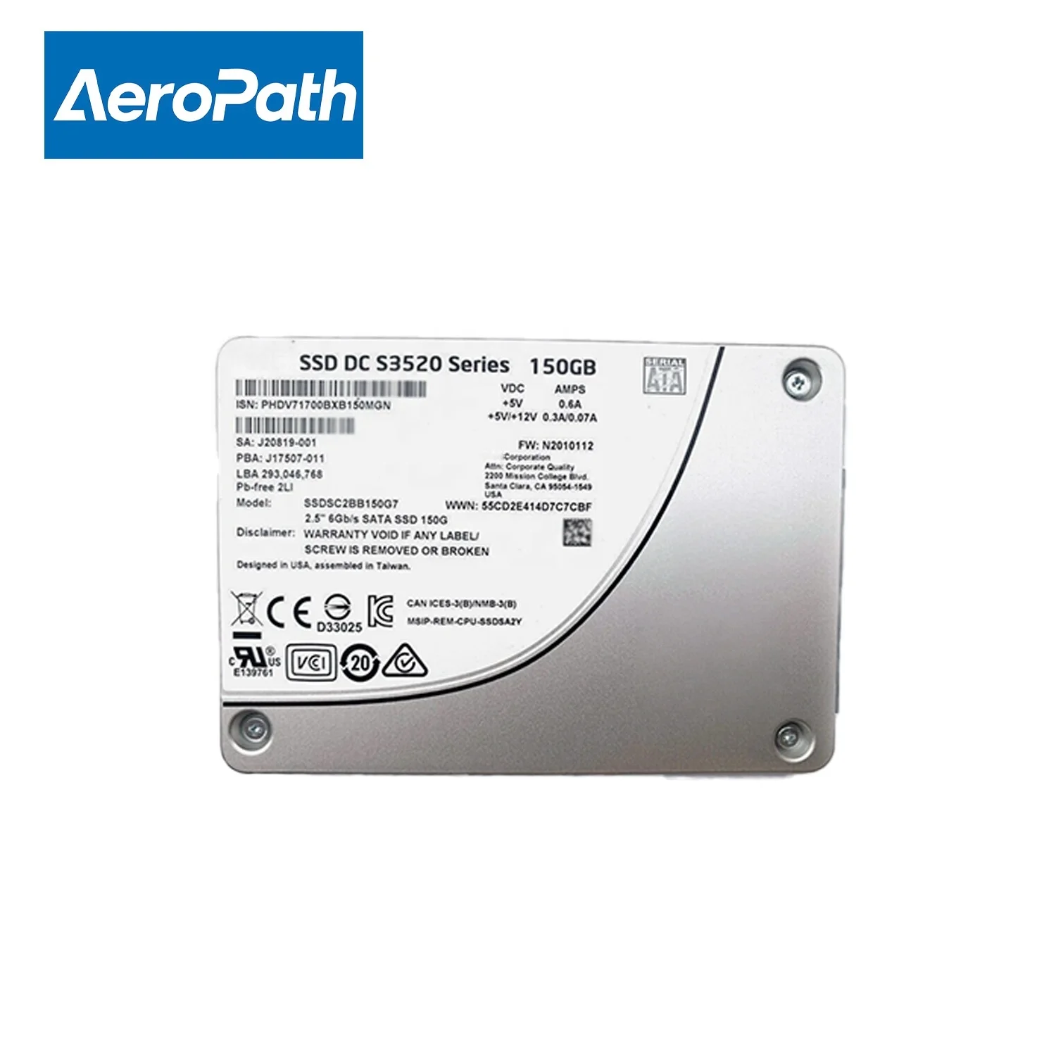 SSDSC2BB150G7 - 150GB SSD with 1-2 Day Lead Time & ABS Shell