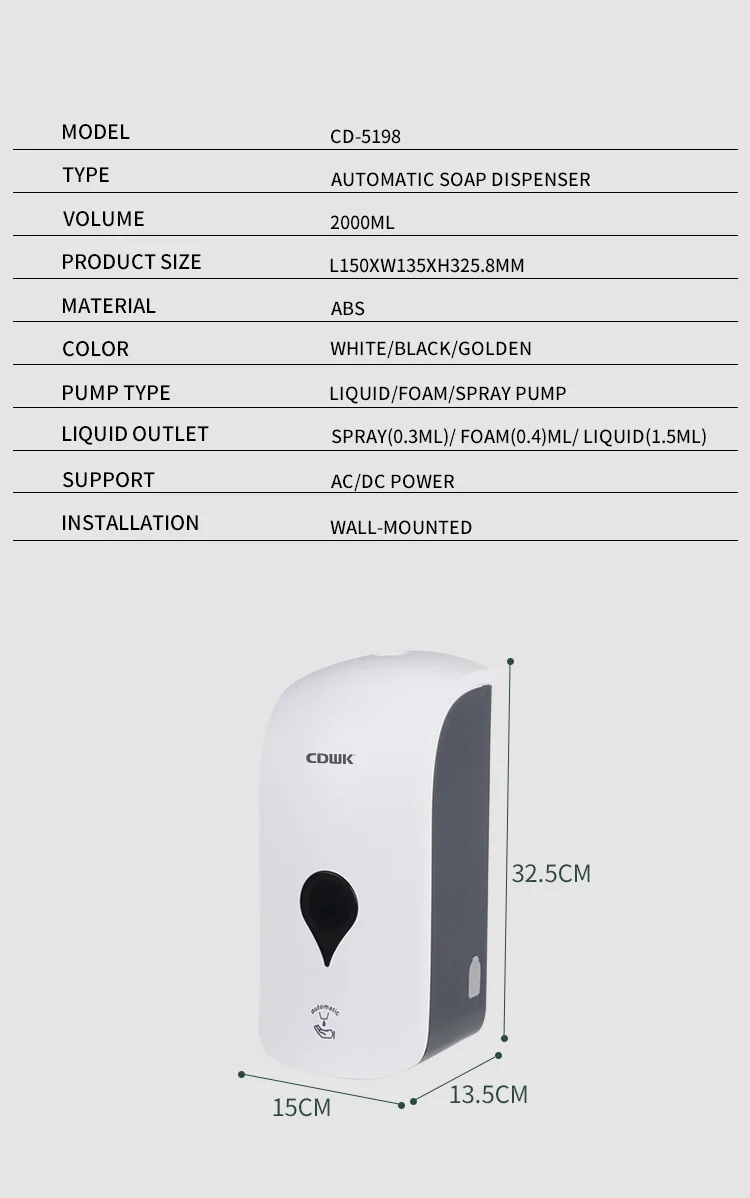 Cdwk Automatic Hand Sanitizer Dispenser Station Liquid Soap Dispensers