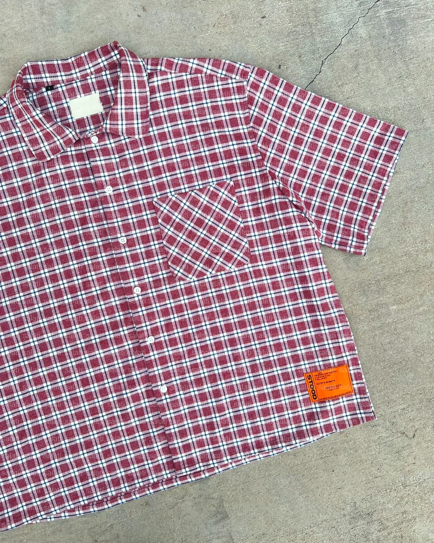 Customized High Quality T-shirts Unisex Boxy Printed Shorts Sleeve Vintage Button up Check Tshirts Plaid Flannel Shirts for Men gallery 7