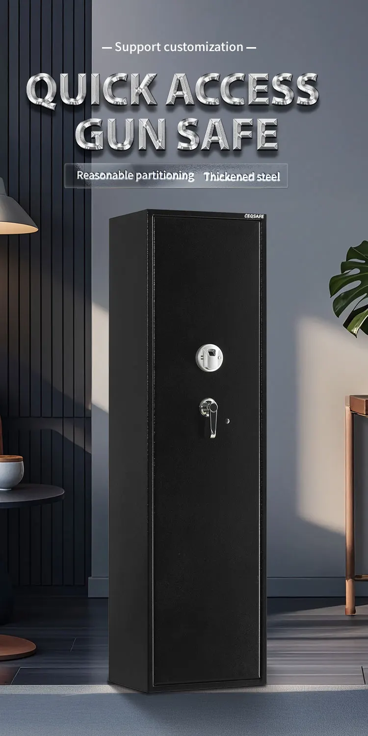 CEQSAFE American New Style Fireproof Storage Boxes Metal Biometric Gun Safe Cabinet for Sale details