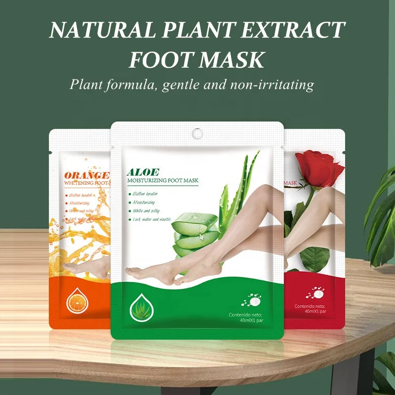 Натуральная Органическая Отбеливающая увлажняющая пилинг отшелушивающая маска для ног от частного бренда