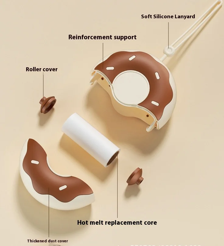 Sweet Donut Single Compartment Portable Hair Sticker Oblique Tear Type Hair Removal Tool Food Preservation Feature Household Use