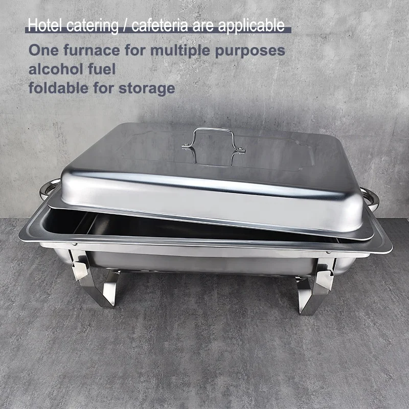 High Grade Fast Food Foldable Frame Stainless Steel Food Warmer Chafing Dish Buffet Set With  Stainless Steel Lid
