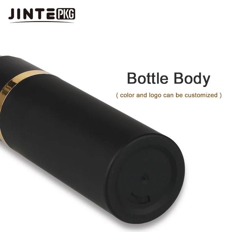 Luxury 15ml 30ml  50ml Cosmetic Bottles High Quality Plastic Rotate Black Airless Pump Bottle Twist Airless Dispenser for Serum