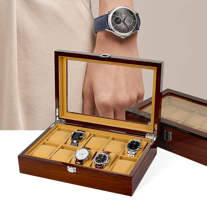 Wholesale Custom Wooden Watch Box 3 6 8 Slot Watch Storage Case Gift Pu