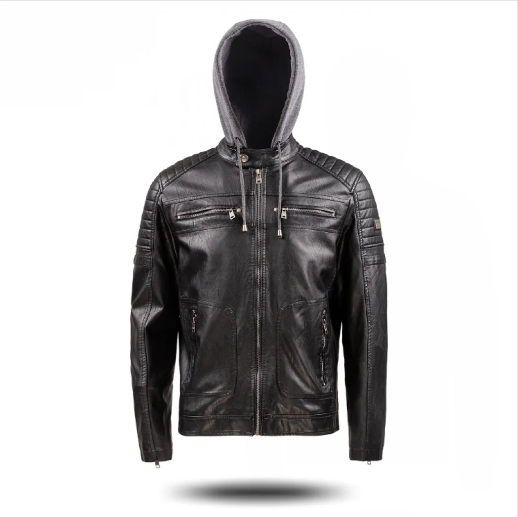 Lulusen Chaquetas De Cuero Para Hombre Top Gun Oilskin Patchwork Hooded ...