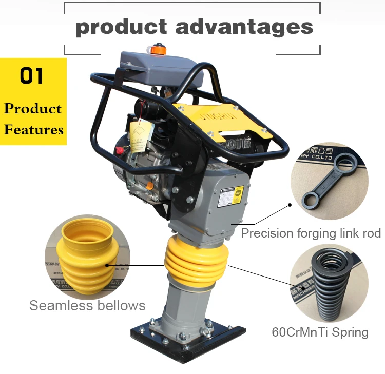 Handheld Plate Tamper Machine Rammer Compactor Tamping Rammer
