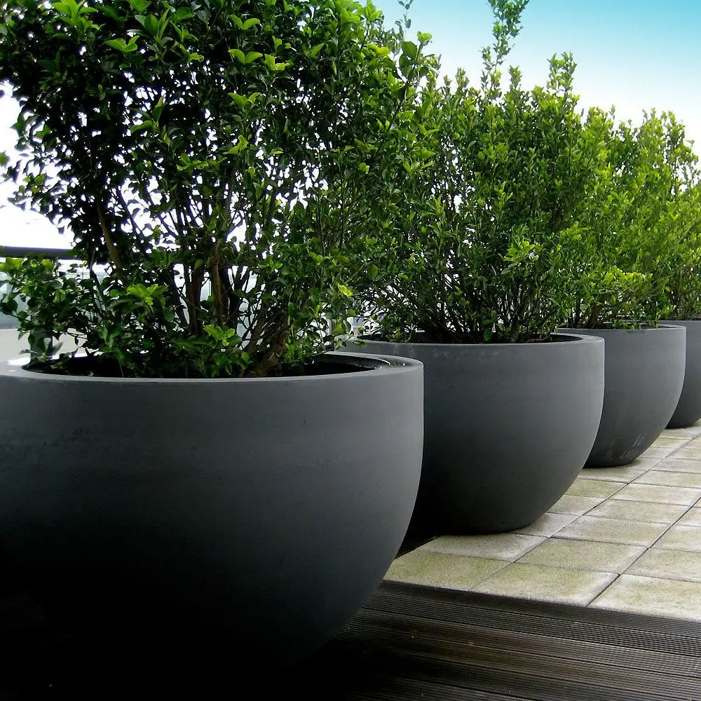 Foshan Factory's Luxury Eco-friendly Large GFRC GRC Concrete Planter Bowl Kit Easy Floor Installation for Commercial Home Use
