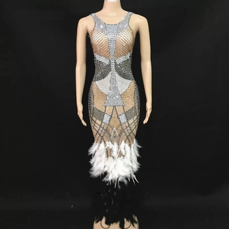 Novance-vestido de malla transparente para señora, traje Sexy