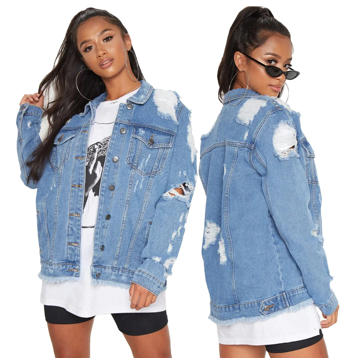 jumper under denim jacket