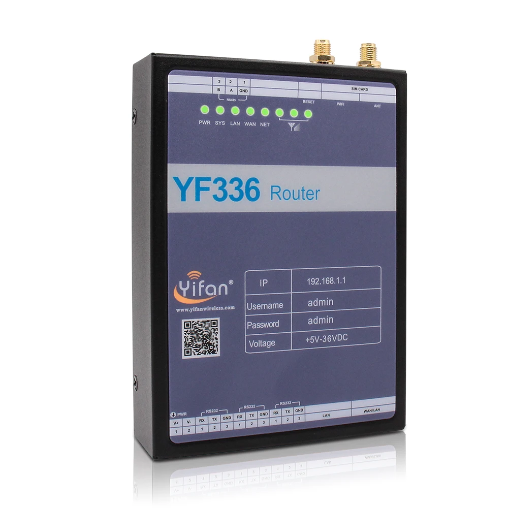 YF336-L Cellular IoT VPN Router Single 3G 4G Sim Card Modem Verizon WEP 2.4G RS485 Firewall Data for Enterprise WiFi Sharing