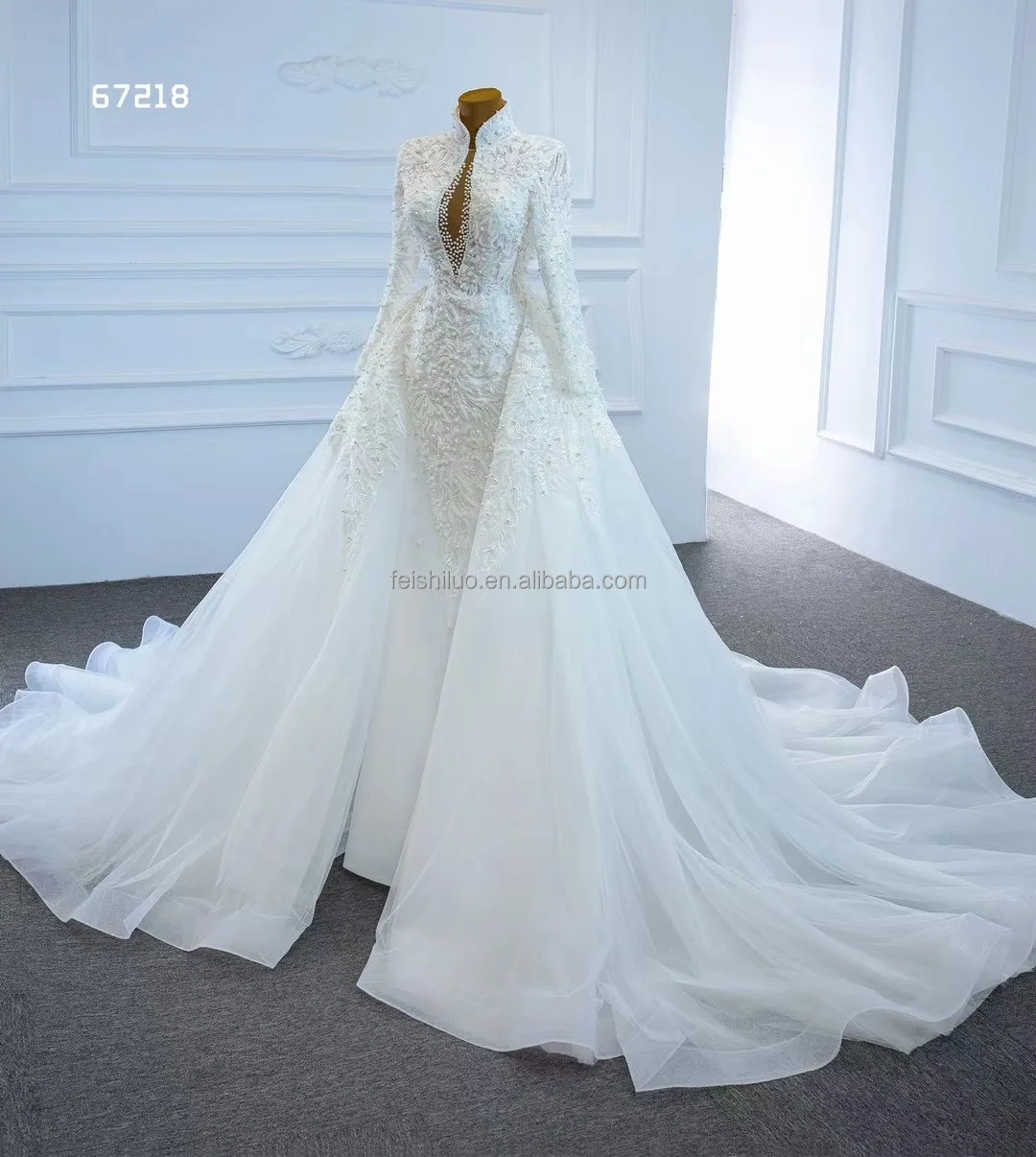 Feishiluo Wholesale Ivory Detachable Train Mermaid Bridal Gowns Dress  Luxury Pear Bead Wedding Dress For Women Ball Gown - Buy Bridal Chic Wedding  Dresses Detachable Train Bridal Gowns,Women Ball Gown Russian Wedding