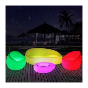 Modern Design Beanbag-Shaped LED Bar Chair with Rechargeable Battery Glow Sofa Furniture Set for Outdoor Home Bar Wedding Design