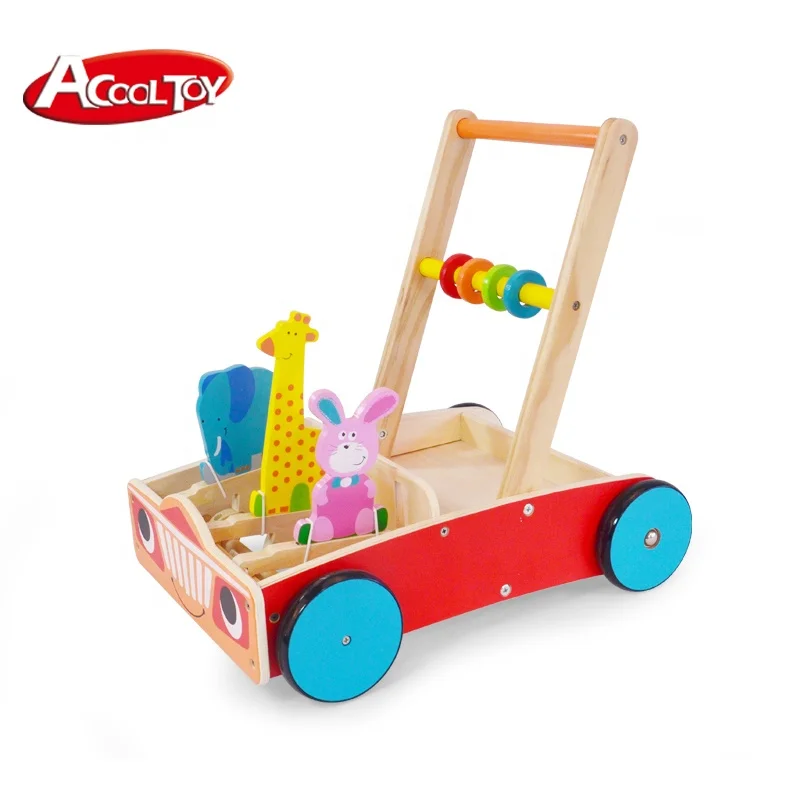 Costumeabel Wooden Wooden Baby Walker Toy Brown Activity Borangelker