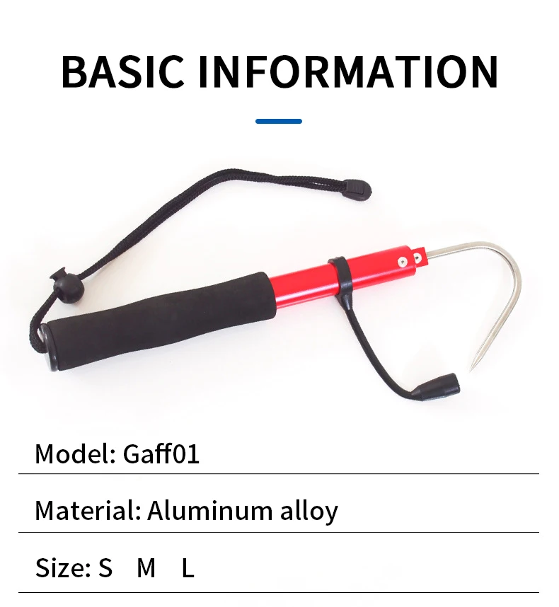 Fishing Gaff Hook Colorful Retractable Boat Fishing Sea Spear Hook