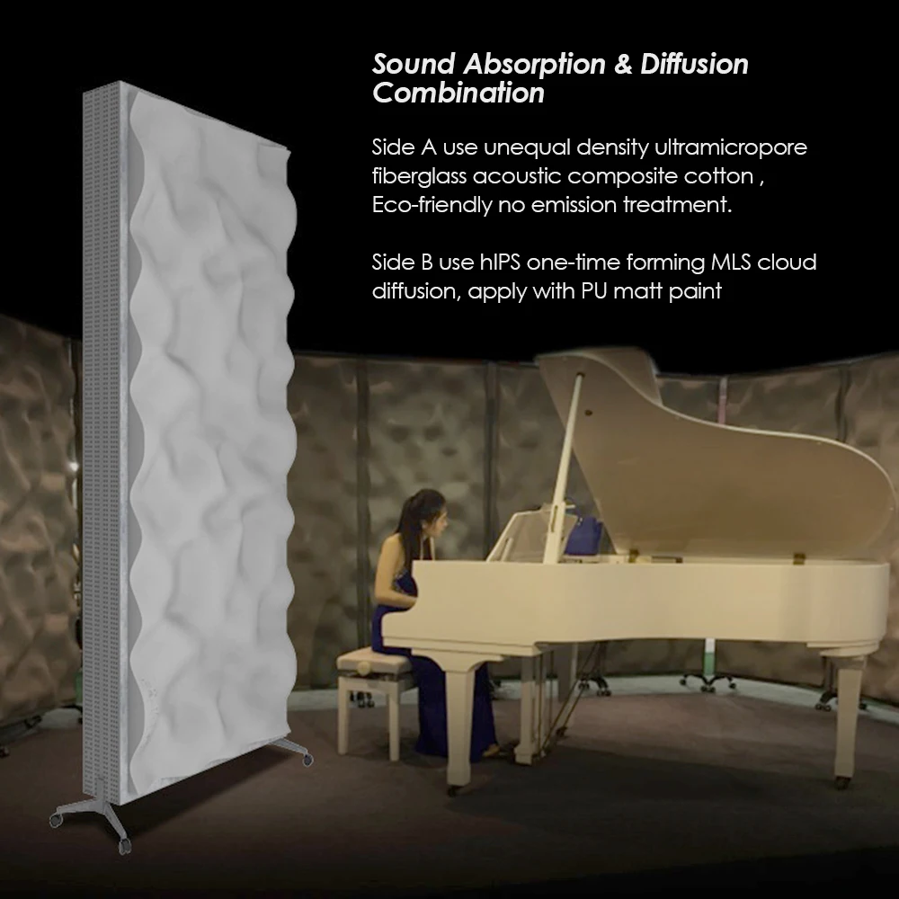 Portable Acoustic Sound Absorption and Diffusion Board Double Functional Studio Acoustic Panel