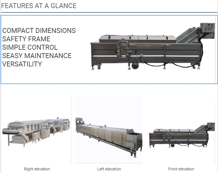 Industrial vegetable and fruit Processing Line include Threshing Blanching Washing Dewatering Air Drying Machine