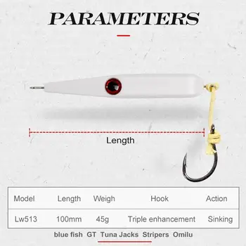 Saltwater Boat Fishing Sinking Pencil Lures, Long Cast Artificial Bait for Tuna and Giant Trevally GT – Pencil – view 5