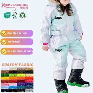 Kids One Piece Ski Suit Ski Waterproof Snow Girls Warm Windproof Jumpsuit Overalls Wear Kids Boy Winter Ski Jacket