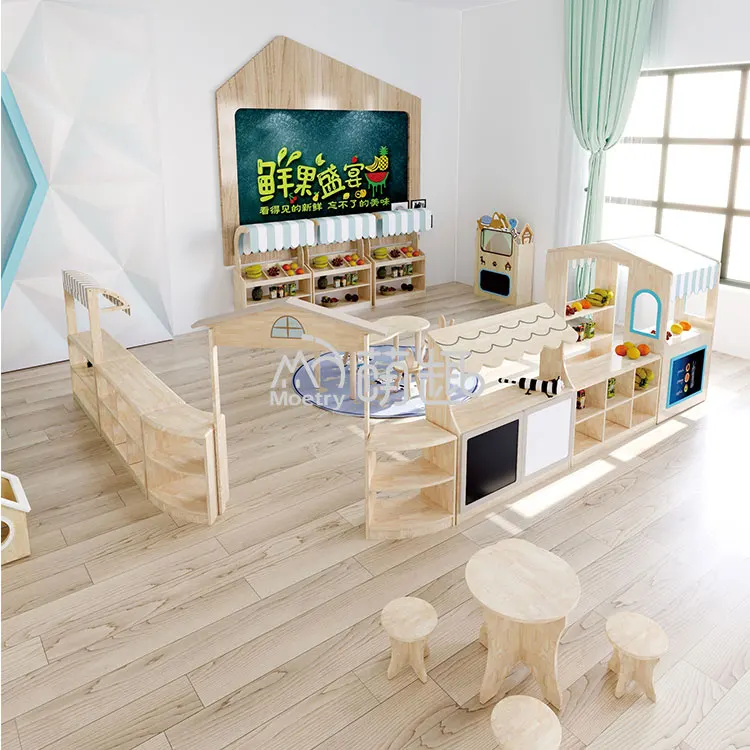 Moetry Modern Design Wooden Pretend Play Furniture Set for Babies Kids ...
