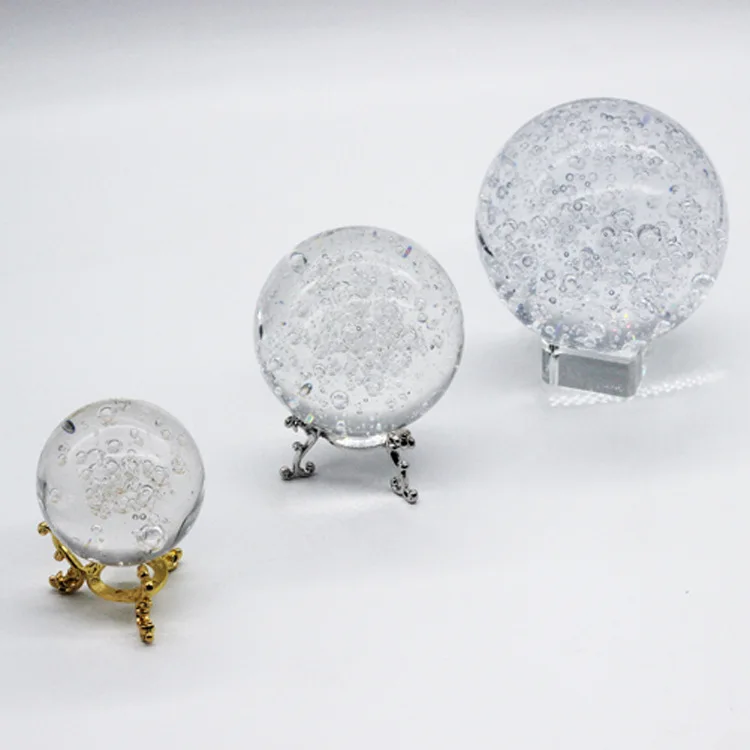 K9 Transparent na Kristal na Bubble Ball na May Ukit na Feng Shui na Palamuti sa Hotel na May Ilaw Solid Manufacturer Accessories