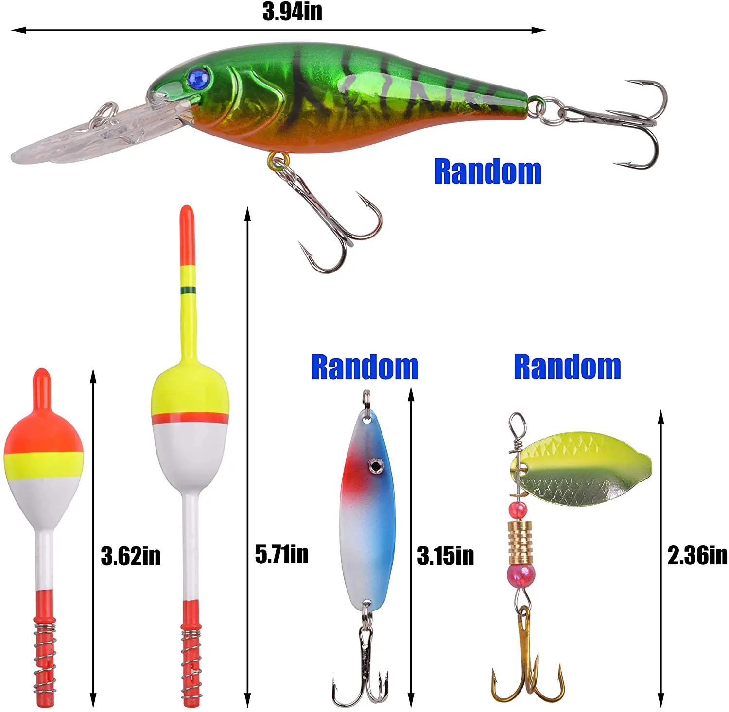 165pcs Fishing Accessories Kit With Fishing Swivels Hooks Sinker